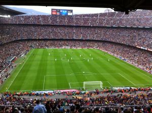 Messiért tüntettek Barcelonában